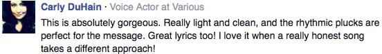 Facebook feedback Absolutely Gorgeous Song!
