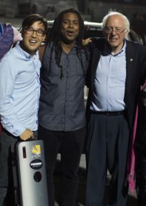 With Bernie Sanders and Joe Kye