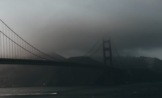 Golden Gate Bridge on a Foggy Night